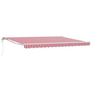 vidaXL Auvent rétractable électrique Rouge et Blanc 4 × 3 5 m