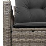 vidaXL Canapé de jardin avec coussin Gris 120 x 62 x 69 cm polyrotin