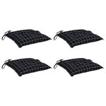 vidaXL Coussins de chaise lot de 4 carreaux noir 50x50x7 cm