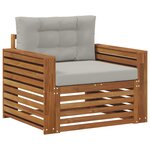 vidaXL Canapé d’extérieur Bois d'acacia massif et polyester