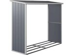 Abri bûches résine "Alexandre" - 2.11 m² - 242 x 87 x 190 cm - Gris