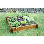 EKJU Carré potager en sapin - 100 x 100 x H 20 cm