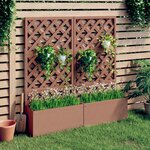 vidaXL Jardinières en treillis 2 Pièces marron 65x33x135 cm WPC