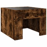vidaXL Table basse avec LED infini chêne fumé 40x40x30 cm