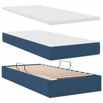 vidaXL Lit avec rangement et matelas Bleu 90 x 200 cm Polyester