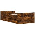 vidaXL Cadre de lit avec tiroirs chêne fumé 75x190 cm