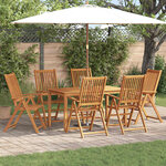 vidaXL Ensemble de salle à manger pour jardin Pliant 7 Pièces Marron