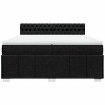 vidaXL Sommier à lattes de lit avec matelas Noir 200x200 cm Tissu