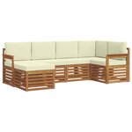 vidaXL Ensemble de canapé d'angle avec coussin 6 Pièces Naturel et Crème