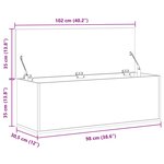 vidaXL Boîte de rangement chêne sonoma 102x35x35 cm bois d'ingénierie