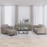 vidaXL Ensemble de canapés 4 Pièces avec coussins Taupe Tissu