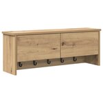 vidaXL Porte-manteau mural chêne artisanal 80 x 20 x 30 cm