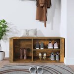 vidaXL Armoire à chaussures Chêne fumé 100x35x45 cm Bois d'ingénierie
