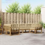 vidaXL Ensemble de canapés d'extérieur 6 Pièces Blanc et Beige