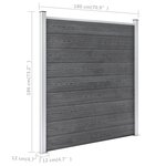 vidaXL Clôture de jardin WPC 1564x186 cm Gris