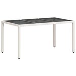 vidaXL Ensemble à manger de jardin et coussins 5 Pièces blanc rotin verre