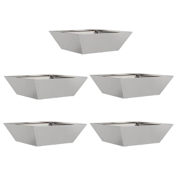 vidaXL Pot de jardin en forme de bol 5 Pièces Argent 50 x 50 x 15 cm