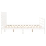 vidaXL Cadre de lit sans matelas blanc 140x190 cm bois massif