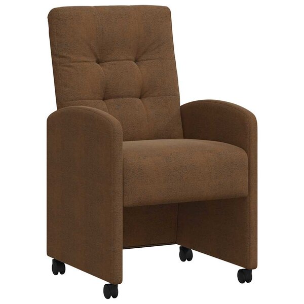 vidaXL Chaises de Salle à Manger avec Roues 2 pc Cuir suédé faux
