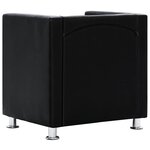 vidaXL Fauteuil cube noir similicuir