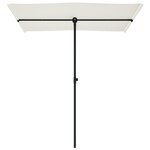 vidaXL Parasol de jardin avec mât en aluminium 180x110 cm blanc sable