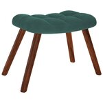 vidaXL Fauteuil relax avec tabouret en velours vert foncé