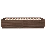 vidaXL Cadre de lit avec lumières LED chêne marron 140x200 cm