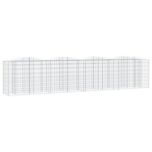 vidaXL Lit surélevé à gabions arqué 400x50x100 cm Fer galvanisé