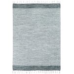 Tapis Terra - 120 x 170 cm - Bandes gris, argent et blanc