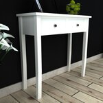 vidaXL Table de console et coiffeuse avec 2 tiroirs Blanc