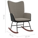 vidaXL Chaise à bascule avec repose-pied Gris clair Velours et PVC