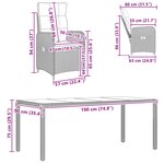 vidaXL Ensemble de repas extérieur 7 Pièces Beige et Gris clair