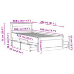 vidaXL Cadre de lit sans matelas avec tête de lit 100x200 cm bois pin