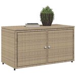 vidaXL Armoire de rangement jardin beige 110x55x60 5 cm résine tressée
