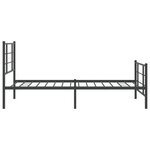 vidaXL Cadre de lit métal sans matelas avec pied de lit noir 100x190cm