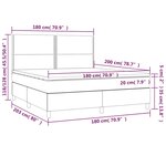 vidaXL Sommier à lattes de lit matelas et LED Gris foncé 180x200 cm