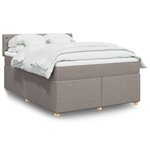 vidaXL Sommier à lattes de lit avec matelas Taupe 140x190 cm Tissu