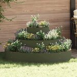vidaXL Cache-pot de jardin Vert olive 120 x 120 x 20 cm Acier