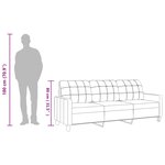 vidaXL Canapé à 3 places Noir 180 cm Similicuir