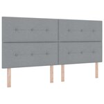 vidaXL Lit à ressorts avec matelas Gris clair 200 x 200 cm tissu
