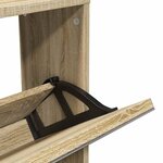 vidaXL Meuble à chaussures 5 étagères et miroir 63x17x169 5 cm Chêne