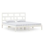vidaXL Cadre de lit sans matelas blanc bois massif