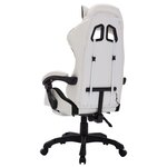 vidaXL Fauteuil de jeux vidéo avec LED RVB Noir et blanc Similicuir