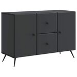 vidaXL Buffet avec tiroir Noir 89 x 34 5 x 60 cm Bois d'ingénierie