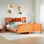 vidaXL Lit bibliothèque sans matelas cire marron 180x200 cm pin massif