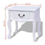 vidaXL Table de chevet 2 Pièces MDF Blanc