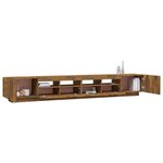 vidaXL Ensemble de meubles TV avec lumières LED 3 Pièces Chêne fumé