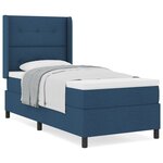 Lit Box Spring vidaXL avec Matelas Bleu 90x200 cm Tissu