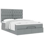VidaXL Cadre de lit ottoman et matelas gris clair 140x190 cm tissu