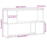 Étagère vidaXL Chêne Noir 100x24x63 cm en bois d'ingénierie